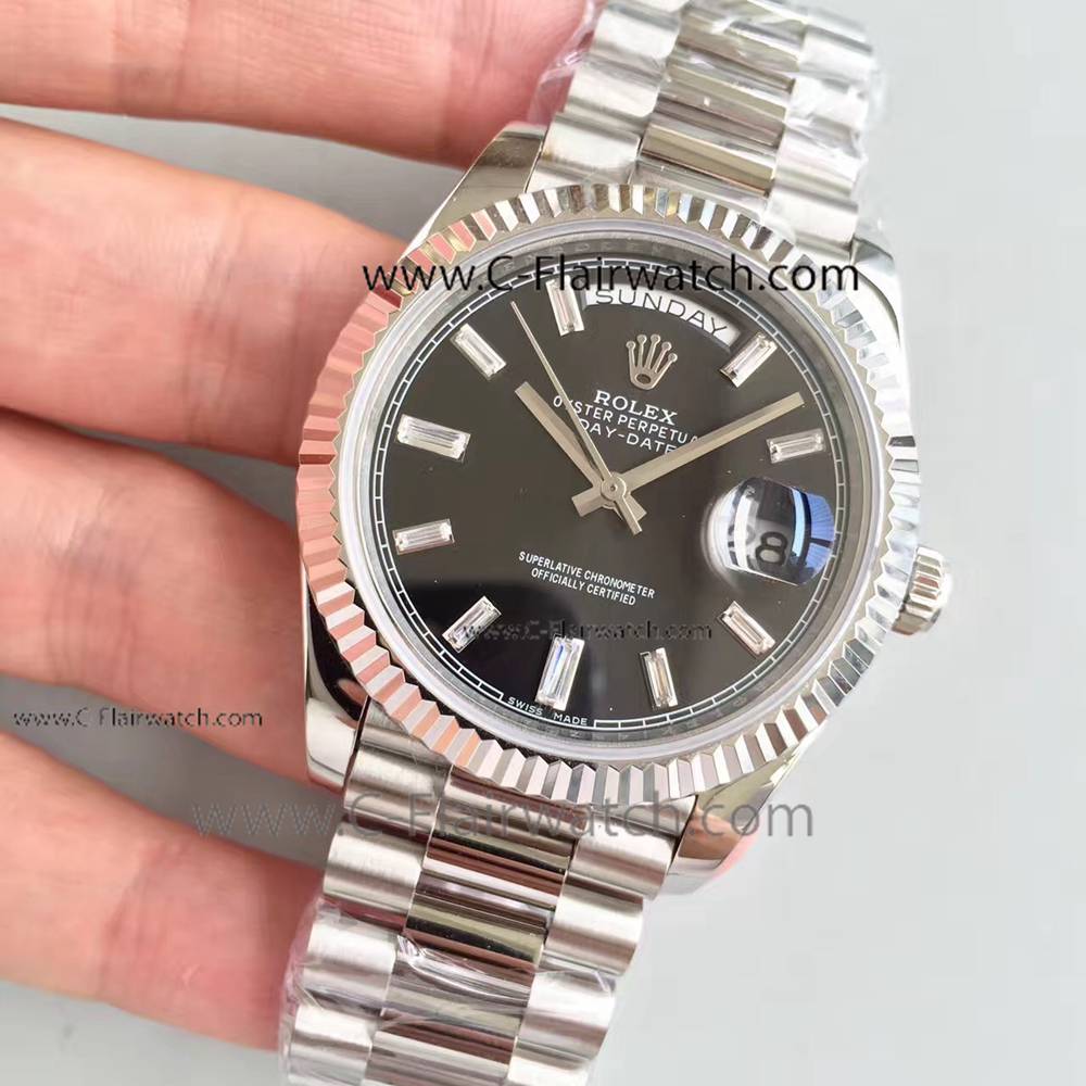 Best Replica Rolex Day Date 2 Platinum Black Dial Watch